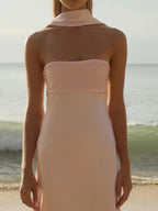 Strapless Mermaid Maxi Dress detail view 15 - Vellaya Lane