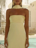 Strapless Mermaid Maxi Dress detail view 20 - Vellaya Lane