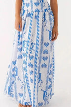 Strapless Ruched Maxi Dress detail view 09 - Vellaya Lane