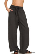 Women's Woven Crepe Drawstring Pants