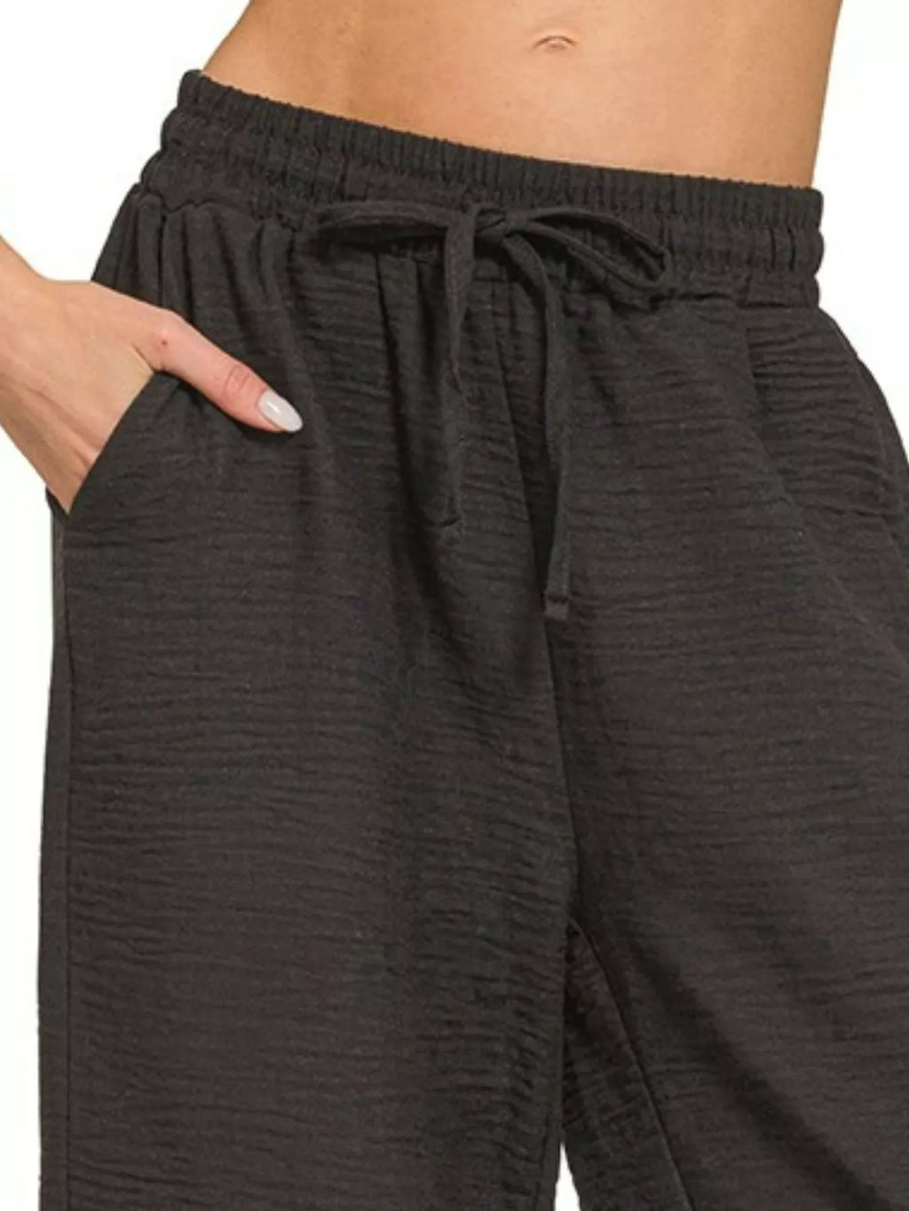 Women's Woven Crepe Drawstring Pants