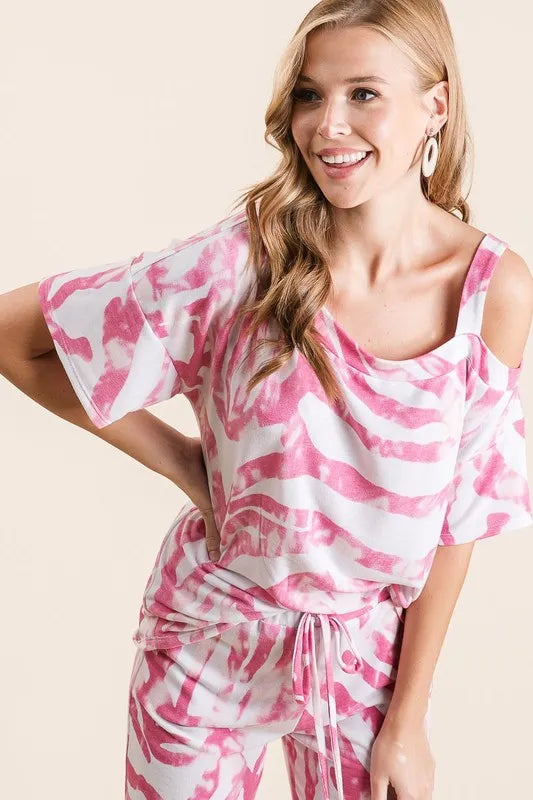 Women's Zebra Print French Terry Set